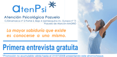 Cup&oacute;n Descuento Atenci&oacute;n Psicol&oacute;gica Pozuelo Madrid Atenpsi Primera entrevista Gratuita