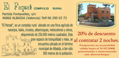 Cup&oacute;n Descuento turismo rural El Pansat Valencia